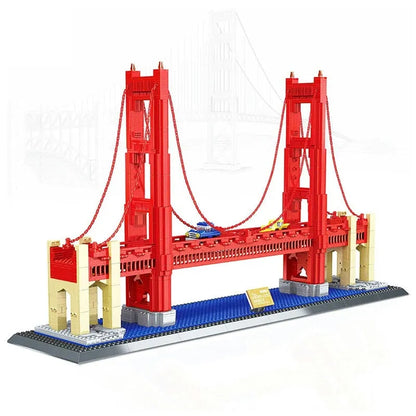 Wange MOC Building Block Set: The USA Golden Bridge, Model 6210