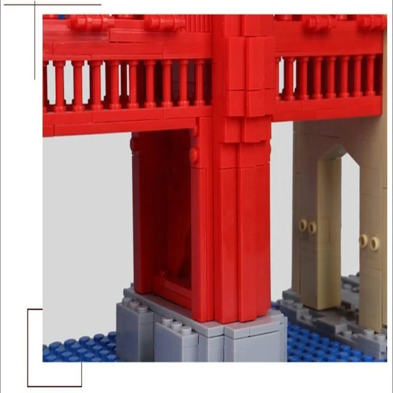 Wange MOC Building Block Set: The USA Golden Bridge, Model 6210