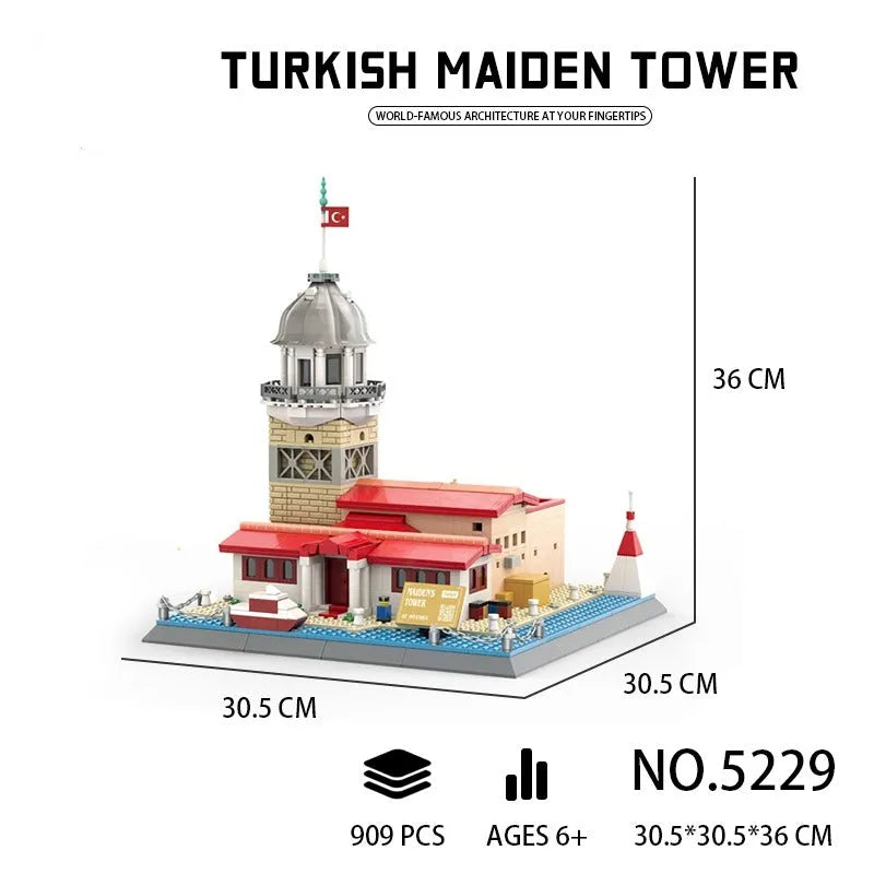 Wange MOC Building Block Set: Turkish Maiden Tower, Model 5229