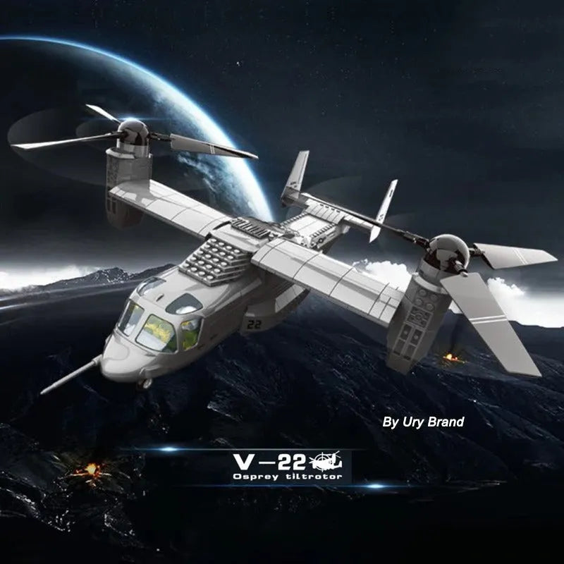 Wange MOC Building Block Set: Boeing V22 Bell Osprey 5006