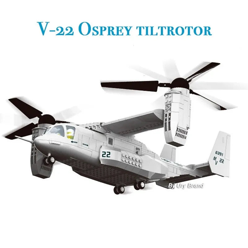 Wange MOC Building Block Set: Boeing V22 Bell Osprey 5006