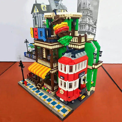 Wange MOC Building Block Set: BBQ Restaurant, Model 6313