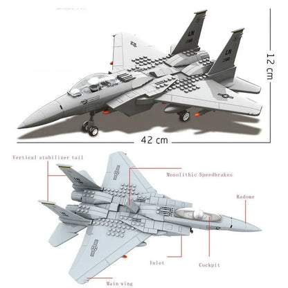 Wange MOC Building Block Set: F-15 Eagle Fighter Plane, Model 4004