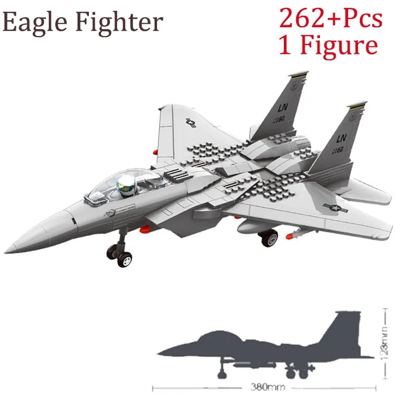 Wange MOC Building Block Set: F-15 Eagle Fighter Plane, Model 4004