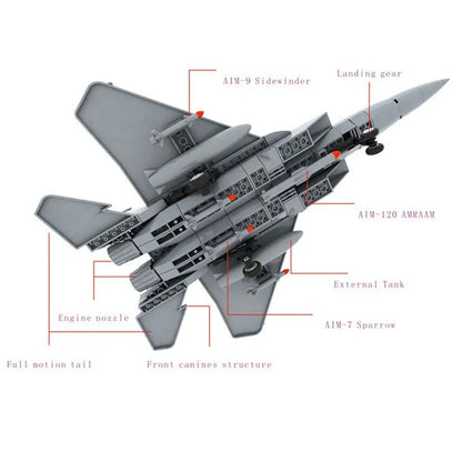 Wange MOC Building Block Set: F-15 Eagle Fighter Plane, Model 4004