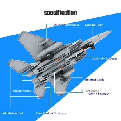 Wange MOC Building Block Set: F-15 Eagle Fighter Plane, Model 4004