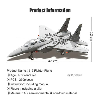 Wange MOC Building Block Set: F-15E Eagle Fighter Jet Plane, Model JX-005