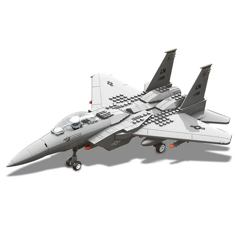 Wange MOC Building Block Set: F-15E Eagle Fighter Jet Plane, Model JX-005