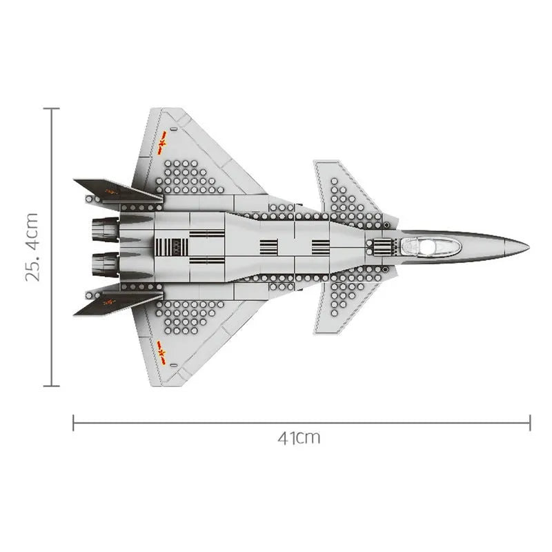 Wange MOC Building Block Set: J20 Stealth Fighter Plane Kids, Model 4003