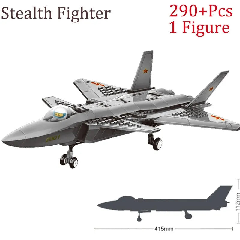 Wange MOC Building Block Set: J20 Stealth Fighter Plane Kids, Model 4003
