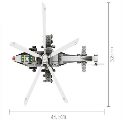 Wange MOC Building Block Set: WZ-10 Gunship Helicopter, Model 4002