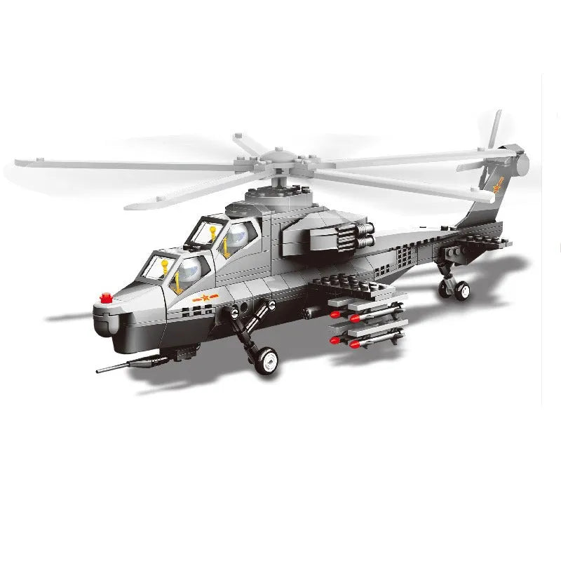 Wange MOC Building Block Set: WZ-10 Gunship Helicopter, Model 4002