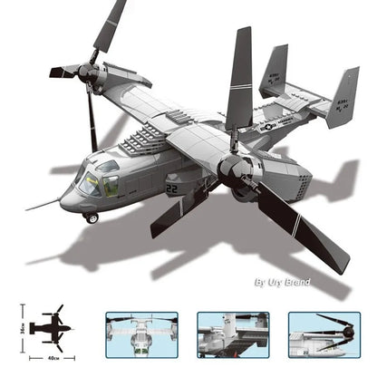 Wange MOC Building Block Set: Boeing V22 Bell Osprey JX006