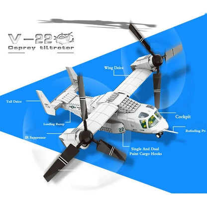 Wange MOC Building Block Set: Boeing V22 Bell Osprey JX006