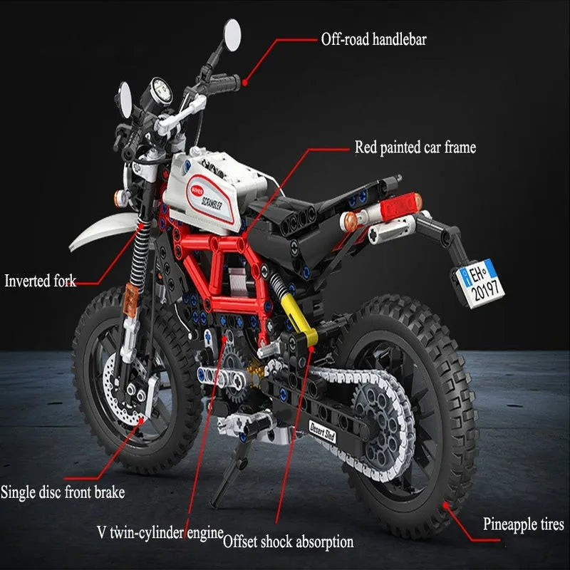 Winner MOC Building Block Set: Classic Climbing Motorcycle 7053