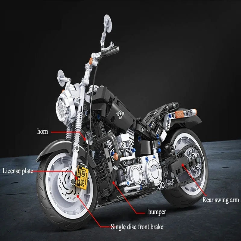 Winner MOC Building Block Set: American Harley Motorcycle 7049