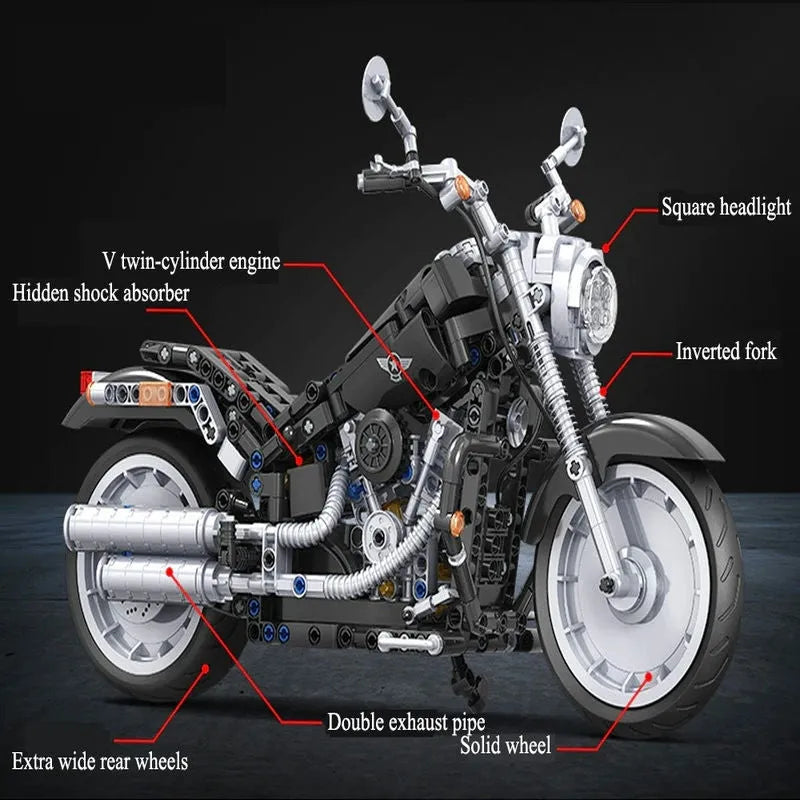 Winner MOC Building Block Set: American Harley Motorcycle 7049