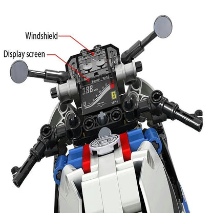 Winner MOC Building Block Set: Track Racing Motorcycle 7054