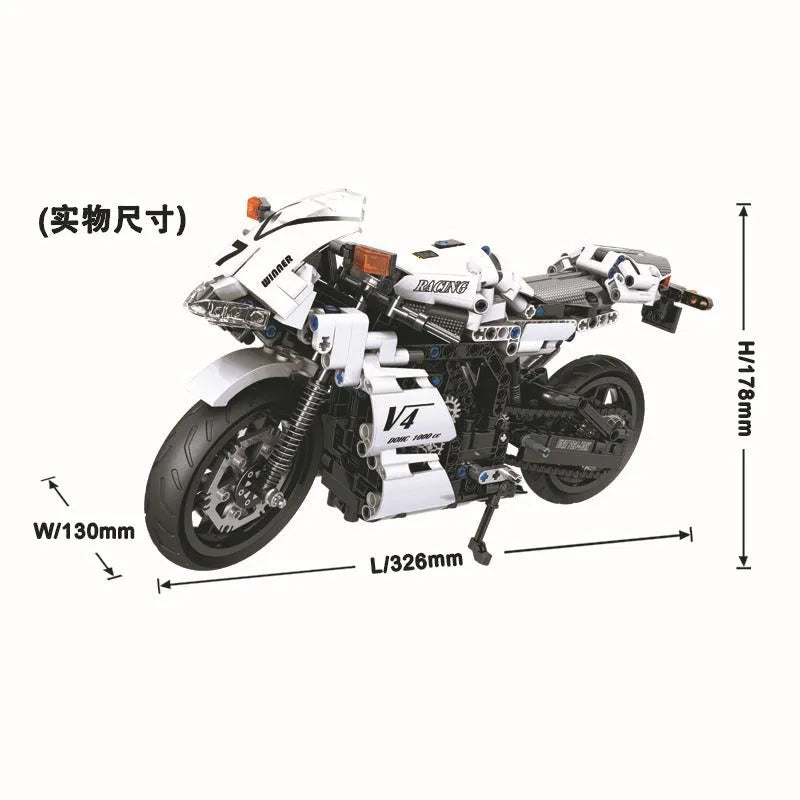 Winner MOC Building Block Set: V4 Racing Motorcycle 7047
