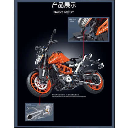 Winner MOC Building Block Set: Classic KTM 390 DUKE Motorcycle, Model 8108