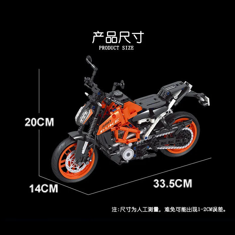 Winner MOC Building Block Set: Classic KTM 390 DUKE Motorcycle, Model 8108