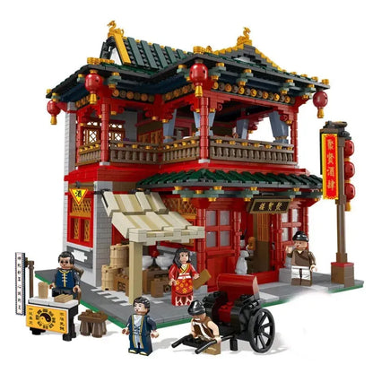 Xingbao MOC Building Block Set: China Town Pub, Model XB01002