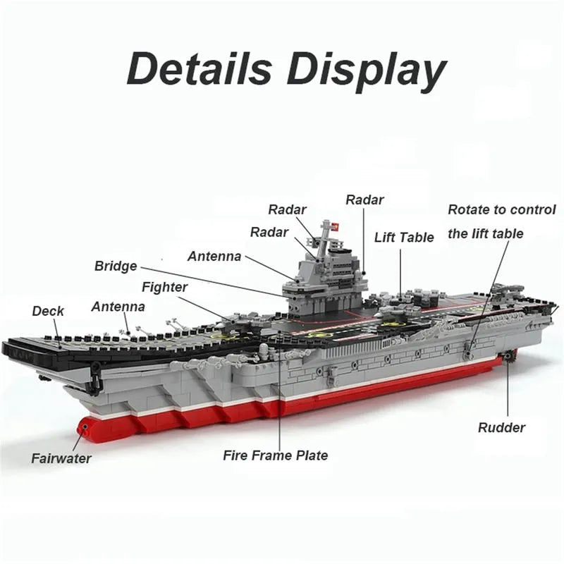 Xingbao MOC Building Block Set: Chinese Type 001 Aircraft Carrier Ship, Model XB06020