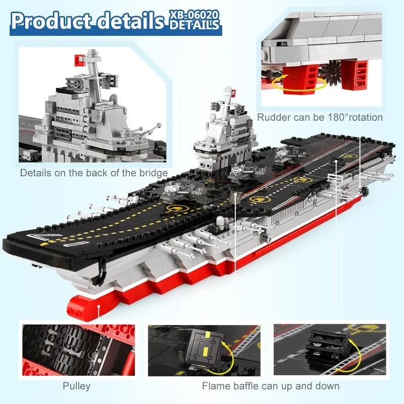 Xingbao MOC Building Block Set: Chinese Type 001 Aircraft Carrier Ship, Model XB06020