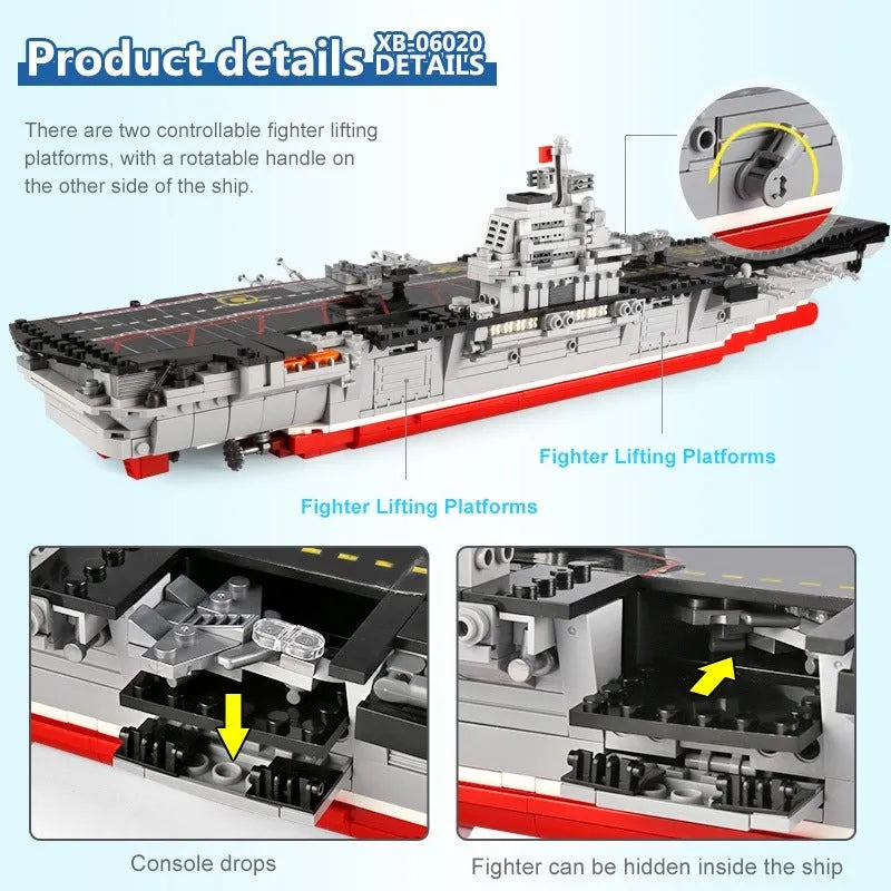 Xingbao MOC Building Block Set: Chinese Type 001 Aircraft Carrier Ship, Model XB06020