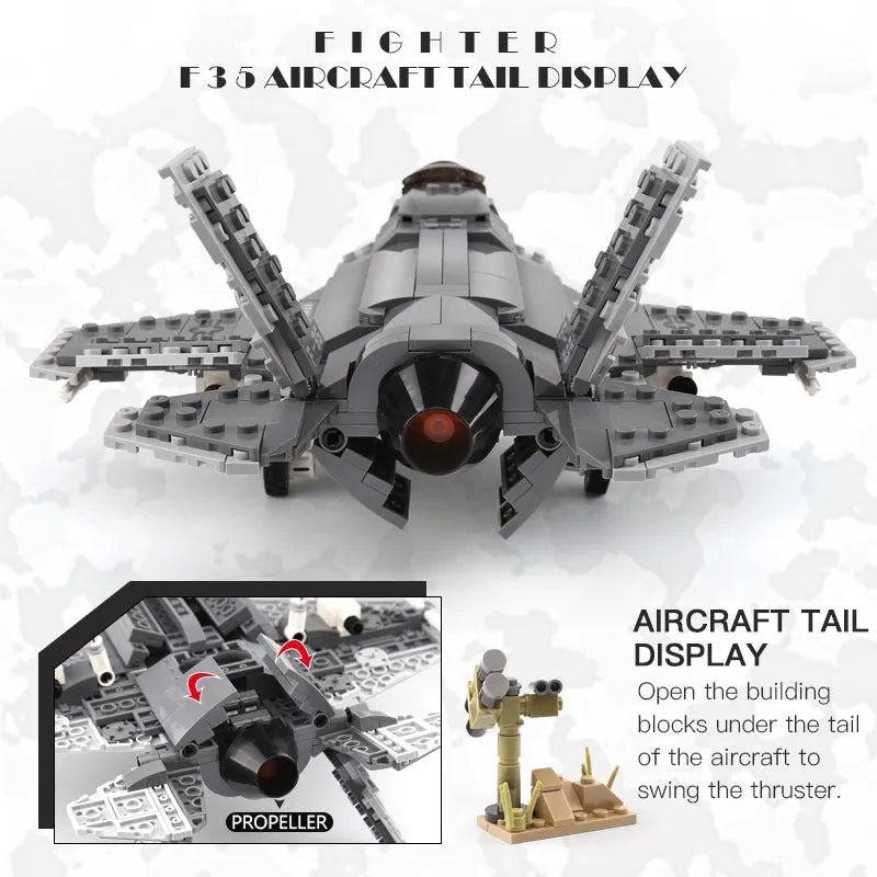 Xingbao MOC Building Block Set: Stealth Fighter Jet F-35 Aircraft, Model XB06026