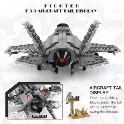 Xingbao MOC Building Block Set: Stealth Fighter Jet F-35 Aircraft, Model XB06026