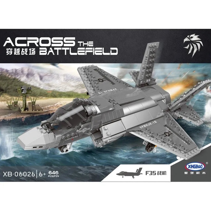 Xingbao MOC Building Block Set: Stealth Fighter Jet F-35 Aircraft, Model XB06026