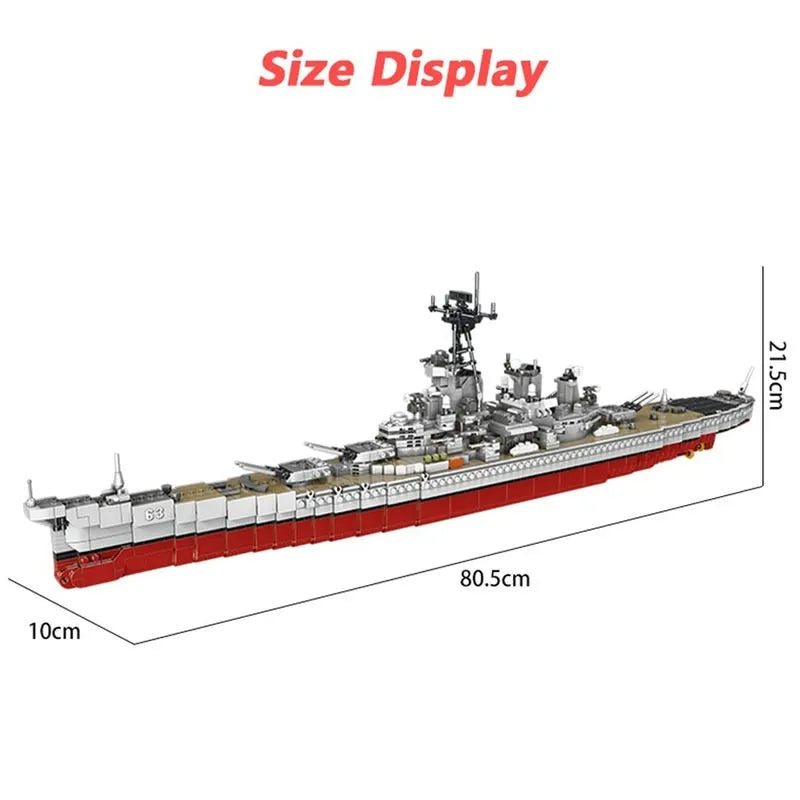 Xingbao MOC Building Block Set: USS Missouri Cruiser Warship, Model XB06030