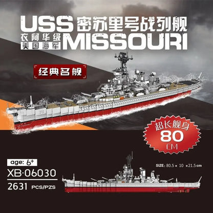 Xingbao MOC Building Block Set: USS Missouri Cruiser Warship, Model XB06030