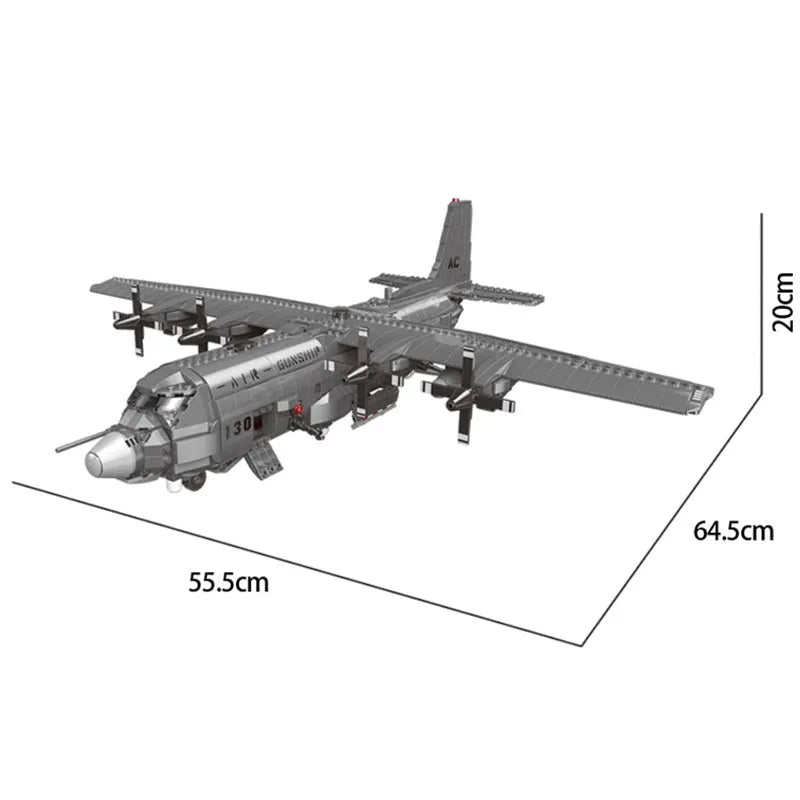 Xingbao MOC Building Block Set: WW2 AC-130 Gunboat Aircraft, Model XB06023