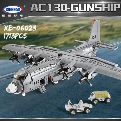 Xingbao MOC Building Block Set: WW2 AC-130 Gunboat Aircraft, Model XB06023
