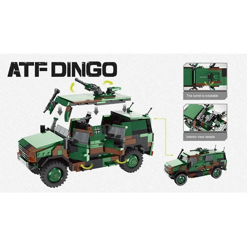 Xingbao MOC Building Block Set: WW2 ATF DINGO Car Infantry Vehicle, Model XB06055