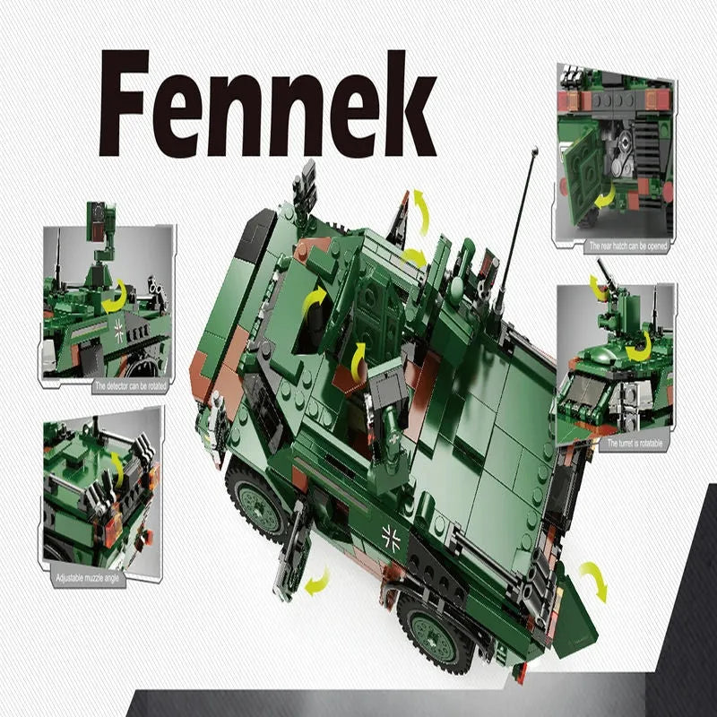 Xingbao MOC Building Block Set: WW2 German Fennek Armored Vehicle, Model XB06053