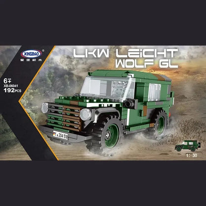 Xingbao MOC Building Block Set: WW2 Lkw Leicht Wolf Gl Armored Car, Model XB06041