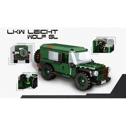 Xingbao MOC Building Block Set: WW2 Lkw Leicht Wolf Gl Armored Car, Model XB06041