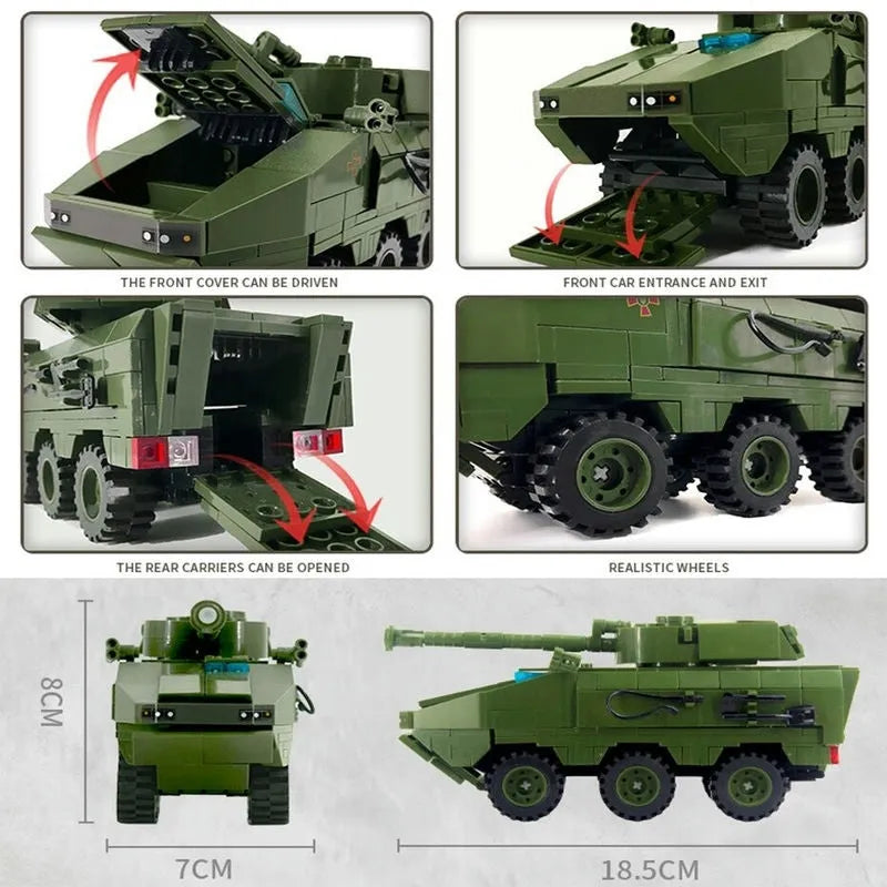 Xingbao Building Block Set: WW2 Armored Canon Vehicle, Model XB06803