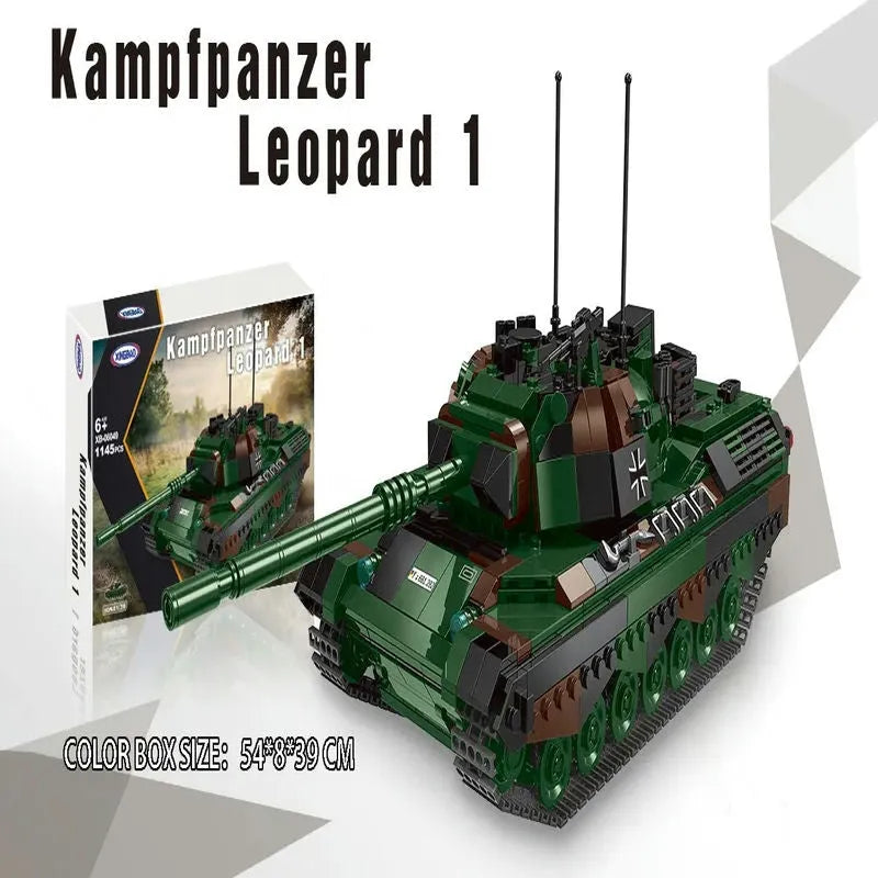 Xingbao Building Block Set: WW2 German Kampfpanzer Leopard 1 Battle Tank, Model XB06049