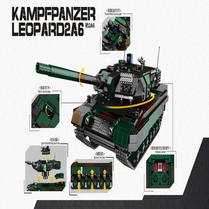 Xingbao Building Block Set: WW2 German Kampfpanzer Leopard 2A6 Battle Tank, Model XB06040