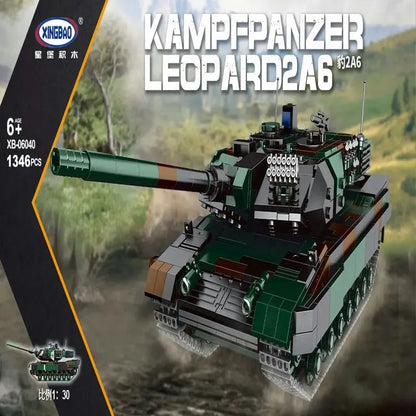 Xingbao Building Block Set: WW2 German Kampfpanzer Leopard 2A6 Battle Tank, Model XB06040