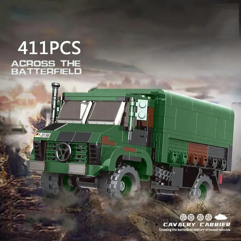 Xingbao MOC Building Block Set: WW2 MOC Unimog LKW 2T GL Armored Truck, Model XB06044
