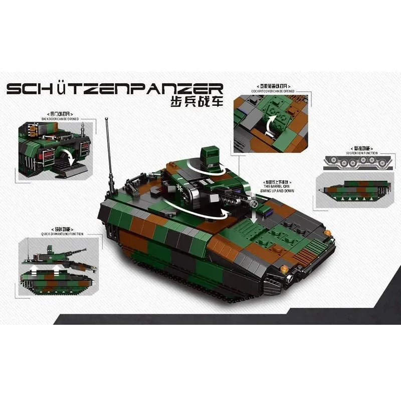Xingbao Building Block Set: WW2 Schutzenpanzer Infantry Combat Vehicle, Model XB06042