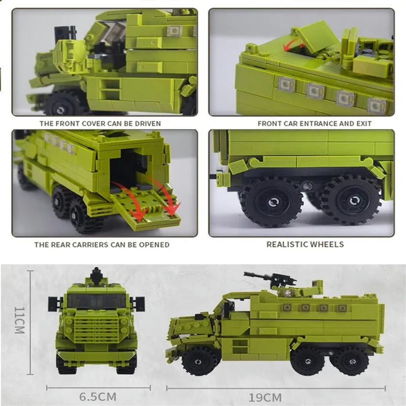 Xingbao MOC Building Block Set: Armored Transport Truck, Model XB06801