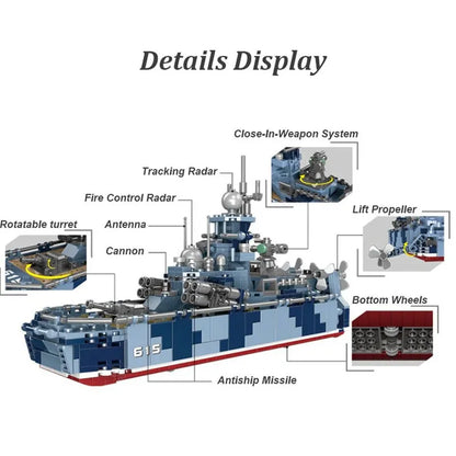 Xingbao MOC Building Block Set: WW2 Bora Missiles Gunboat Vessel, Model XB06027