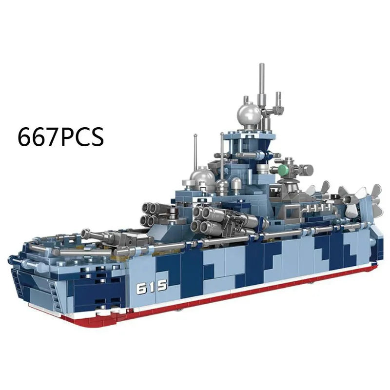 Xingbao MOC Building Block Set: WW2 Bora Missiles Gunboat Vessel, Model XB06027