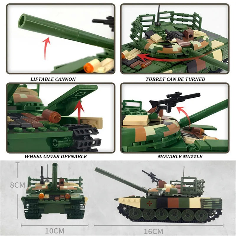 Xingbao MOC Building Block Set: WW2 T72 Main Battle Tank, Model XB06802